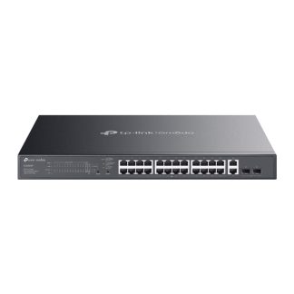 TP-LINK (ES228GMP) Omada 28-Port Gigabit Easy Managed Switch with 24-Port PoE+, 2x GB SFP Ports, 384W Power Budget, Rackmountable