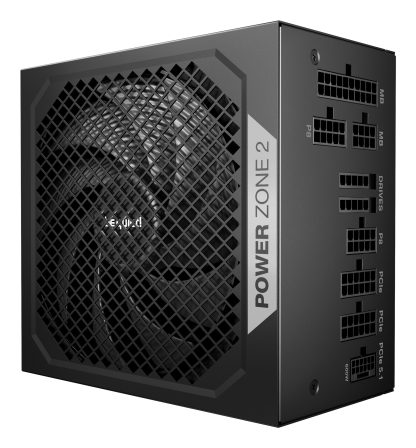 be quiet! Power Zone 2 1000W PSU - 80 PLUS Platinum, Semi-Passive Cooling, Pure Wings 3 Fan, PCIe 5.1/ATX 3.1 Compatibility, 10-Year Warranty