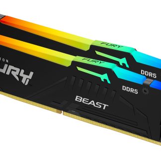Kingston FURY Beast KF552C40BBAK2-32 Gaming System Memory, DIMM, DDR5, 5200MHz, RGB, 32GB (2 x 16Gb), Black Heatsink, 288 Pin, 1.25v, CL40