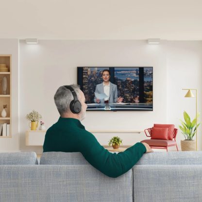 Hama TV Wireless Headphones w/ Mic, 2.4GHz Dongle/Bluetooth, On-Ear Controls, Different Sound Modes, Noise Suppression, Black