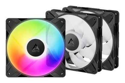 ARCTIC P14 Pro ARGB 140mm PWM Case Fans w/ Cable Splitters (3 Pack), Fluid Dynamic Bearing, 400-2500 RPM, Black