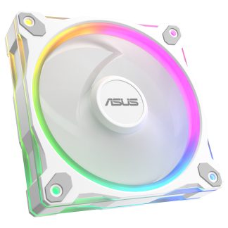 Asus Prime MR120 ARGB Reverse Blade 120mm PWM Case Fan, Sleeve Bearing, 28mm Frame, Dual-Sided Lighting, 1600 RPM, White