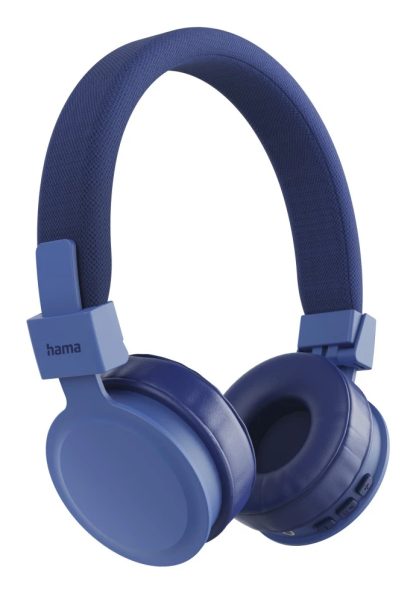 Hama (Freedom Lit III) Bluetooth Headset w/ Mic, 3.5mm Jack/USB-C, Foldable, Up to 15hrs Battery, Blue