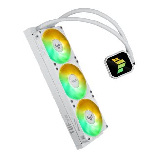 Asus TUF Gaming LC III 360 ARGB White Edition Liquid CPU Cooler, 360mm Radiator, ARGB Logo, 3x ARGB PWM Fans