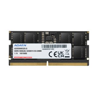 Adata Standard 16GB, DDR5, 5600MHz (PC5-44800), CL46, 1.1V, SODIMM Memory