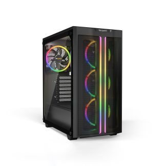 be quiet! Pure Base 500 FX Case, Black, Mid Tower, 1 x USB 3.2 Gen 1 Type-A / 1 x USB 3.2 Gen 2 Type-C, Tempered Glass Side Window Panels, 4 x Light Wings Addressable RGB PWM Fans Included, ARGB LED Lighting Front Mesh Panel