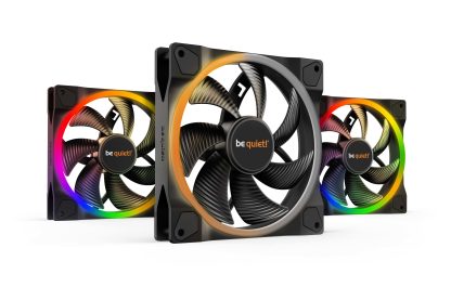 be quiet! Light Wings PWM Addressable RGB Fan Pack, 140mm, 1500RPM, 4-Pin PWM Fan & 3-Pin ARGB Connectors, Black Frame, Black Blades, ARGB Lighting on Front & Rear, Addressable RGB Hub Included