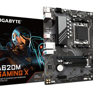 Gigabyte A620M GAMING X AMD AM5 Socket Motherboard, Micro-ATX, 4x DDR5 Slots, 1x M.2 Socket, 2x USB-C Port, GbE LAN, 1x DisplayPort / 1x HDMI Port