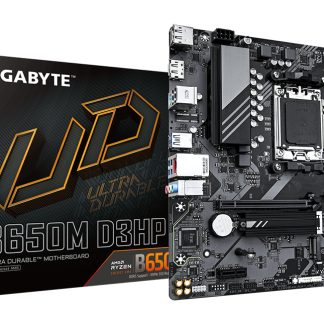 Gigabyte B650M D3HP Ultra Durable AMD AM5 Socket Motherboard, Micro-ATX, 4x DDR5 Slots, 2x M.2 Sockets, 2x USB-C Port, 2.5GbE LAN, 2x DisplayPorts / 1x HDMI Port