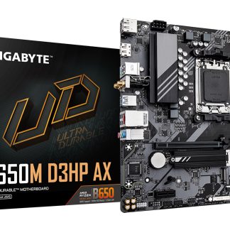 Gigabyte B650M D3HP AX Ultra Durable AMD AM5 Socket Motherboard, Micro-ATX, 4x DDR5 Slots, 2x M.2 Sockets, 2x USB-C Port, 2.5GbE LAN, Wi-Fi 6E, 2x DisplayPorts / 1x HDMI Port