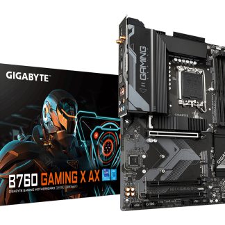 Gigabyte B760 GAMING X AX Intel 1700 Socket Motherboard, ATX, 4x DDR5 Slots, 3x M.2 Sockets, 2x USB-C Port, Fitted I/O Shield, 2.5GbE LAN, Wi-Fi 6E, 1x DisplayPort / 1x HDMI Port