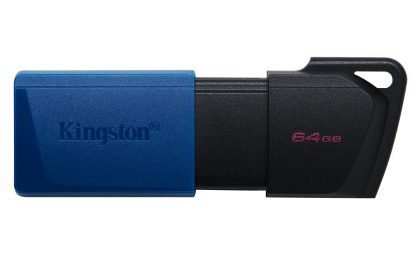 Kingston DataTraveler ExodiaM DTXM/64GB USB Flash Drive, 64GB, USB 3.2, Blue / Black, Moving Cap Design