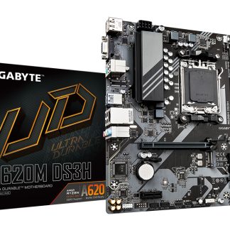GIGABYTE A620M DS3H Motherboard - Supports AMD Ryzen 8000 CPUs, 5+2+2 Phases Digital VRM, up to 7600MHz DDR5 (OC), 1xPCIe 4.0 M.2, GbE LAN, USB 3.2 Gen 1