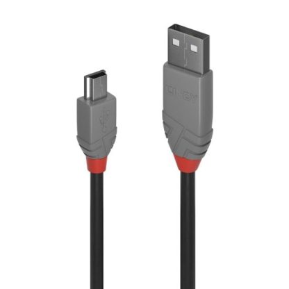 Lindy 2m USB 2.0 Type A to Mini-B Cable. Anthra Line