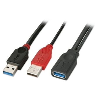 Lindy 0.5m USB 3.0 Dual Power Cable. 2 x Type A to Type A Female