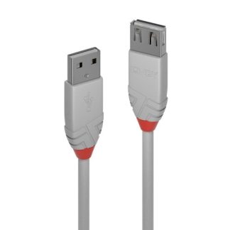 Lindy 0.2m USB 2.0 Type A Extension Cable. Anthra Line. Grey