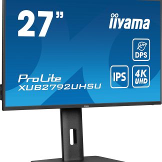iiyama ProLite 27’’ IPS panel technology, ultra slim monitor featuring 4K resolution, Dynamic Power Saving (DPS) and height adjustable stand