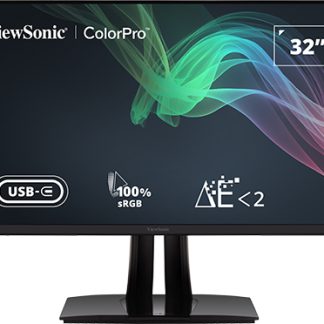 ViewSonic VP3256-4K 32inch Premium IPS 4K Ergonomic Monitor, Ultra-Thin Bezels, Colour Accuracy, Pantone Validated, HDMI, DisplayPort, USB Type-C, Professional Graphic Design, Photo & Video Editing, Black
