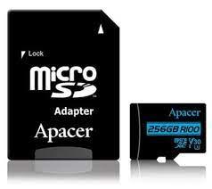 APACER microSDXC UHS-I U3 V30 R100 256GB w/ 1 Adapter RP