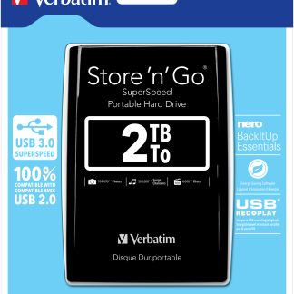VERBATIM STORE Â´NÂ´ GO 2.5 (6.35CM) 2TB USB 3.0 BLACK