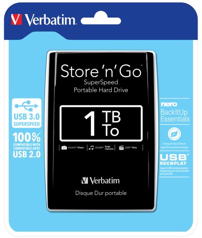 VERBATIM STORE Â´NÂ´ GO 25 (6.35CM) 1TB USB 3.0 BLACK