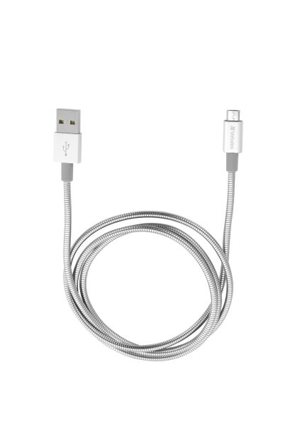 VERBATIM MICRO B USB CABLE SYNC & CHARGE 100CM SILVER