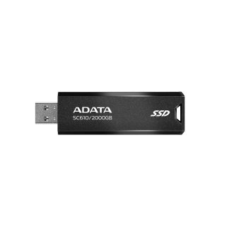 Adata SC610 2TB Pocket Size External SSD, USB 3.2 Gen2 Type-A, Capless Retractable Design, Key Ring