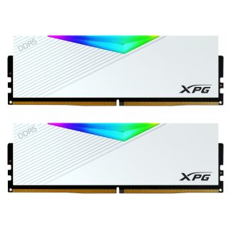 ADATA XPG Lancer RGB 32GB Kit (2 x 16GB), DDR5, 6400MHz, CL32, 1.4V, ECC, AMD EXPO & Intel XMP 3.0, PMIC, DIMM Memory, White