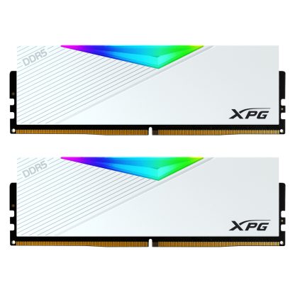 ADATA XPG Lancer RGB 32GB Kit (2 x 16GB), DDR5, 6400MHz, CL32, 1.4V, ECC, AMD EXPO & Intel XMP 3.0, PMIC, DIMM Memory, White