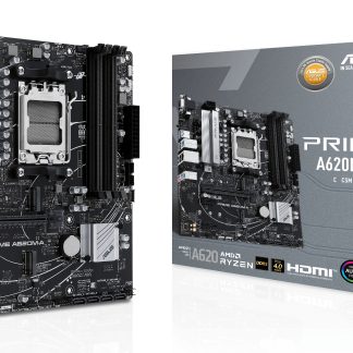 Asus PRIME A620M-A-CSM - Corporate Stable Model, AMD A620, AM5, Micro ATX, 4 DDR5, VGA, HDMI, DP, GB LAN, PCIe4, 2x M.2