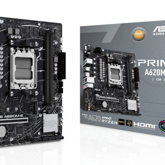 Asus PRIME A620M-E-CSM - Corporate Stable Model, AMD A620, AM5, Micro ATX, 2 DDR5, VGA, HDMI, DP, GB LAN, PCIe4, 1x M.2