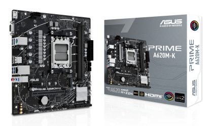 Asus PRIME A620M-K, AMD A620, AM5, Micro ATX, 2 DDR5, VGA, HDMI, GB LAN, PCIe4, 1x M.2