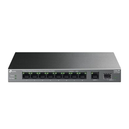 TP-LINK (LS1210GP) 10-Port Gigabit Desktop LiteWave Switch with 8-Port PoE+, GB SFP Port
