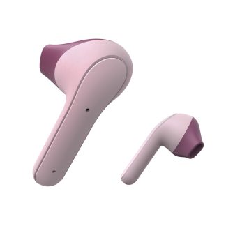 Hama (Freedom Light) Bluetooth Earbuds with Microphone, Touch Control, Voice Control, Charging/Carry Case Included, Pink