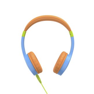 Hama (Kids Guard) Childrens Headset, Volume Limiter, Microphone, Flexible Headband, Inline Controls, Blue/Orange