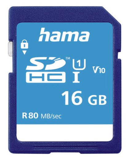 Hama 16GB SDHC Card, UHS-I Class 10, 80MB/s