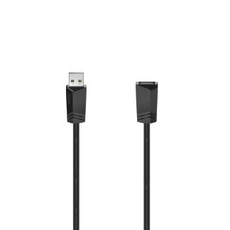 Hama USB 2.0 Extension Cable, Male to Female, 3 Metre, Black