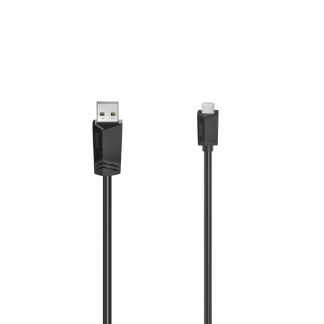 Hama USB-A to Micro USB Cable, USB 2.0, 1.5 Metre, Black