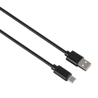 Hama USB-A to USB-C Cable, USB 2.0, 0.9 Metre, Black