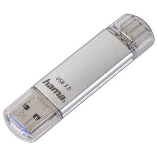 Hama C-Laeta 64GB USB-A & USB-C Memory Pen, Metal Casing, OTG, 40MB/s, Silver