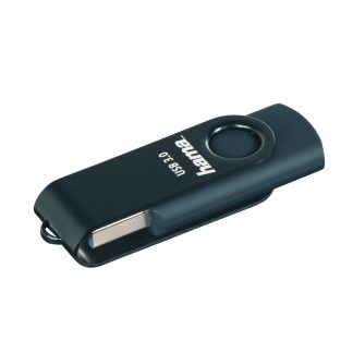 Hama Rotate 256GB USB 3.0 Memory Pen, Rotating Cap, Keyring, Petrol Blue