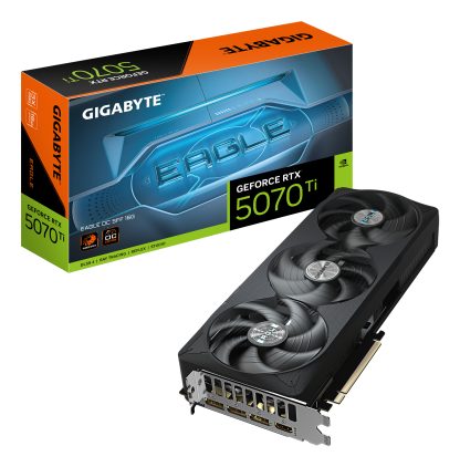 Gigabyte NVIDIA GeForce RTX 5070 Ti EAGLE OC SFF 16GB GDDR7 Graphics Card, 8960 CUDA Cores, 2542 MHz Core Clock, Triple Fan, 3x DisplayPorts / 1x HDMI Port