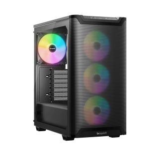 be quiet! Pure Base 501 LX Airflow Window Black ATX Mid Tower Case with USB-A, USB-C, 4 x Light Wings LX Black ARGB PWM Fans