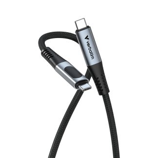 VERBATIM Sync & Charge 100W Power Display Cable - Black