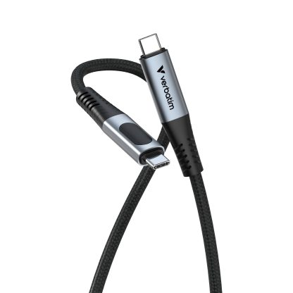 VERBATIM Sync & Charge 100W Power Display Cable - Black