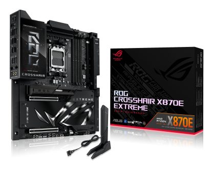 Asus ROG CROSSHAIR X870E EXTREME, AMD X870E, AM5, EATX, 4 DDR5, HDMI, 2 USB4, Wi-Fi 7, 10G & 5G LAN, 5" Colour LCD, 5x M.2