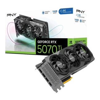 PNY NVIDIA GEFORCE RTX 5070 Ti OC16GB, GDDR7 Graphics Card, 8960 Cuda Cores, 2295 MHz Core Clock, Triple Fan, 3 x Display Ports/ 1 x HDMI Port
