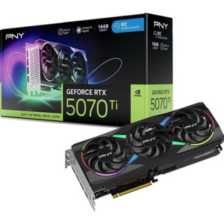 PNY NVIDIA GEFORCE RTX 5070 Ti  ARGB Epic-X RGB OC16GB, GDDR7 Graphics Card, 8960 Cuda Cores, 2295 MHz Core Clock, Triple Fan, 3 x Display Ports/ 1 x HDMI Port