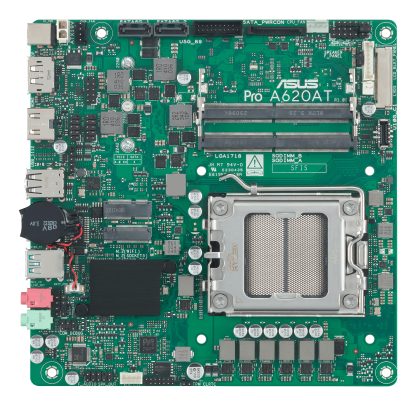 Asus PRO A620AT-CSM - Corporate Stable Model, AMD A620A, AM5, Thin Mini ITX, 2 DDR5, HDMI, DP, LVDS, 19v DC in, 1x M.2