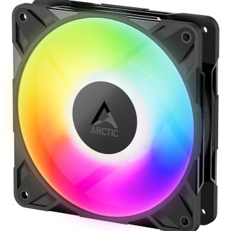 ARCTIC P12 Pro ARGB 12cm PWM Case Fan w/ Cable Splitter, Fluid Dynamic Bearing, 600-3000 RPM, Black